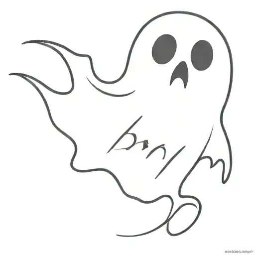 ghost saying boo tattoo design idea