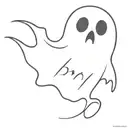 ghost saying boo tattoo design idea