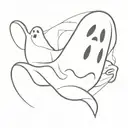 ghost saying boo tattoo design idea