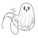 ghost saying boo tattoo design idea
