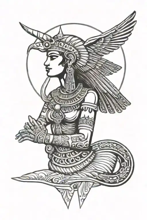 maat egyptian goddess tattoo design idea