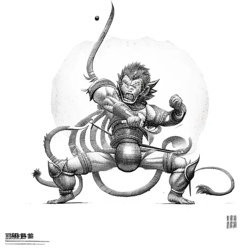 sun wukong vs Kid Buu tattoo design idea