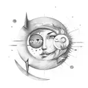 sun ,moon ,clashing, emotional tattoo design idea