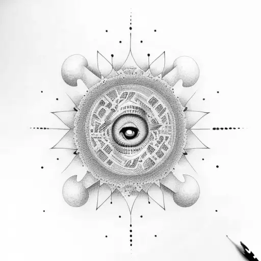 psychedelic simple smiley in surrealism style tattoo design idea