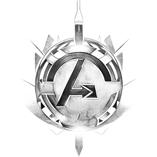 avengers Ironman Greek wreath tattoo design idea