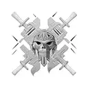 crossed hammers tattoo design idea