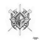 crossed hammers tattoo design idea