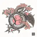 japan, tree, breast cancer tattoo design idea