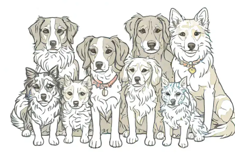 Amelia, Aria, Luna, Koda, Ella tattoo design idea