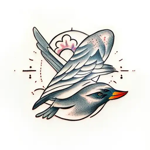 Two crows merged into one. tattoo design idea