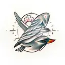 Two crows merged into one. tattoo design idea