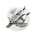 Two crows merged into one. tattoo design idea