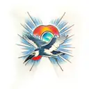 Two crows merged into one. tattoo design idea