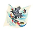 Two crows merged into one. tattoo design idea