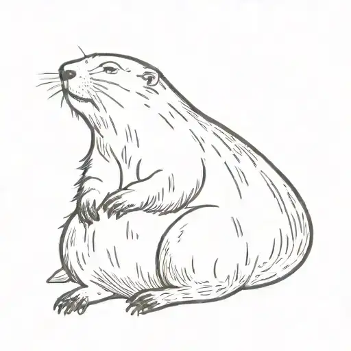 a marmot sleeping in tirex pajamas tattoo design idea