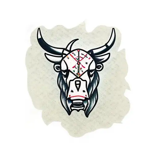 bull head  tattoo design idea
