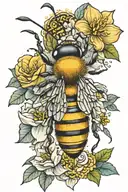 Islamic Queen honey bee tattoo design idea