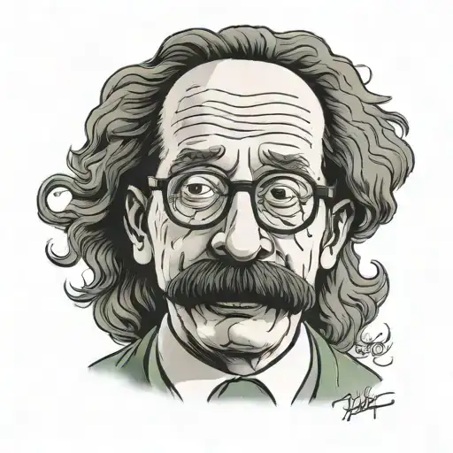 black ned flanders tattoo design idea