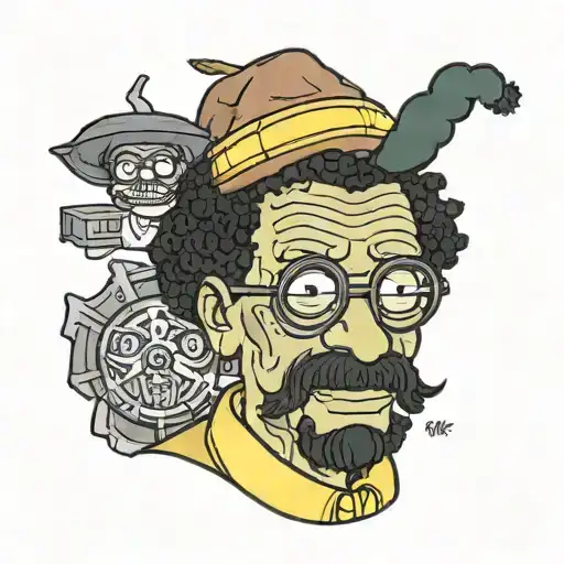 Nubian ned flanders Simpsons  tattoo design idea