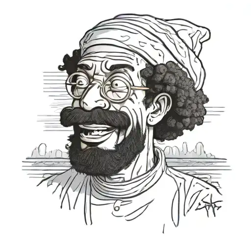 Nubian ned flanders Simpsons  tattoo design idea