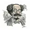 black ned flanders tattoo design idea