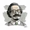 black ned flanders tattoo design idea