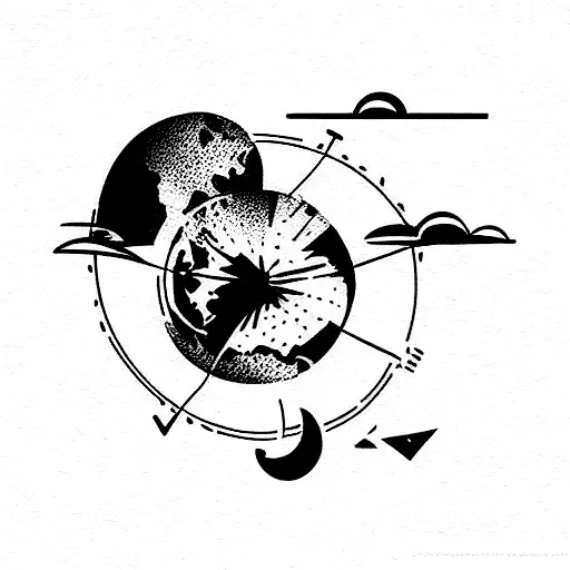 Voyage travel world  tattoo design idea