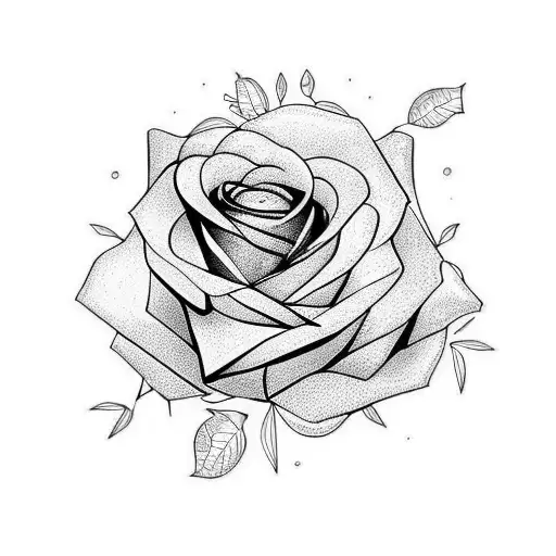 heart rose traveler tattoo design idea