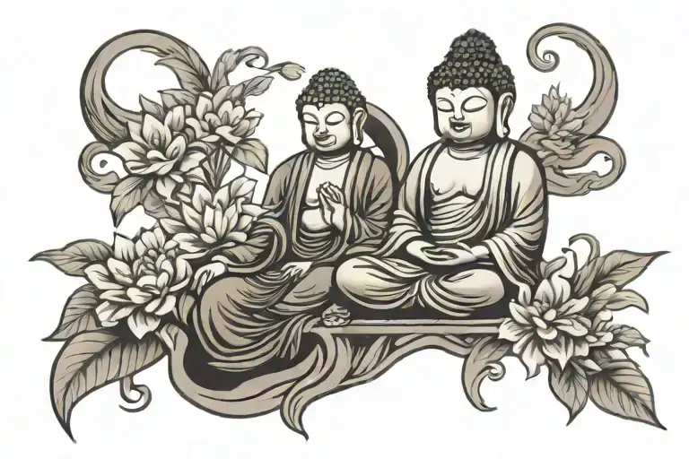 buddha inner peace tattoo design idea