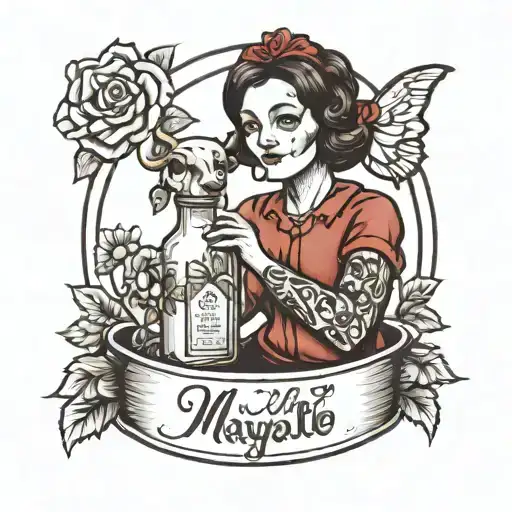 mother Maybelle on milk carton tattoo design idea