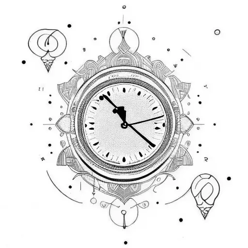 clock, nordic, viking, overthinking tattoo design idea