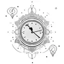 clock, nordic, viking, overthinking tattoo design idea