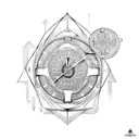clock, nordic, viking, overthinking tattoo design idea