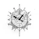 clock, nordic, viking, overthinking tattoo design idea