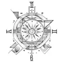 clock, nordic, viking, overthinking tattoo design idea