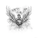 Flying Harry Potter phoenix surrounded by flowers tattoo design idea