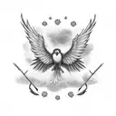 Flying Harry Potter phoenix surrounded by flowers tattoo design idea