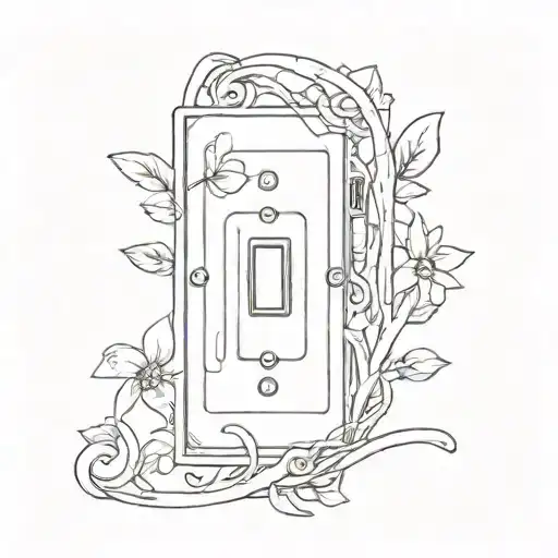 light switch with cute vintage panel  tattoo design idea