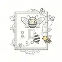 light switch with vintage panel that has a bumble bee, butterflies and a teddy bear tattoo design idea