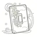 light switch with cute vintage panel  tattoo design idea