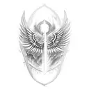 archangel sword and wings  tattoo design idea