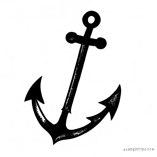 Anchor, Rifle, crossing tattoo design idea