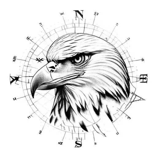 Eagle scout 12 point compass   tattoo design idea