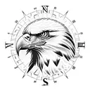 Eagle scout 12 point compass  with banner nec timeo nec sperno tattoo design idea