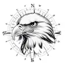 Eagle scout 12 point compass  with banner nec timeo nec sperno tattoo design idea