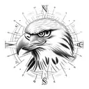 Eagle scout 12 point compass  with banner nec timeo nec sperno tattoo design idea