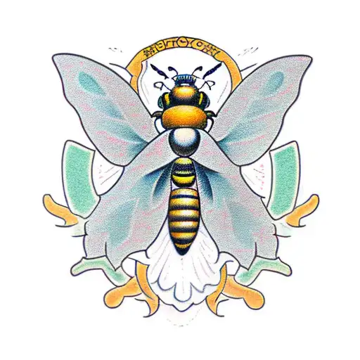 Ghost Bee tattoo design idea