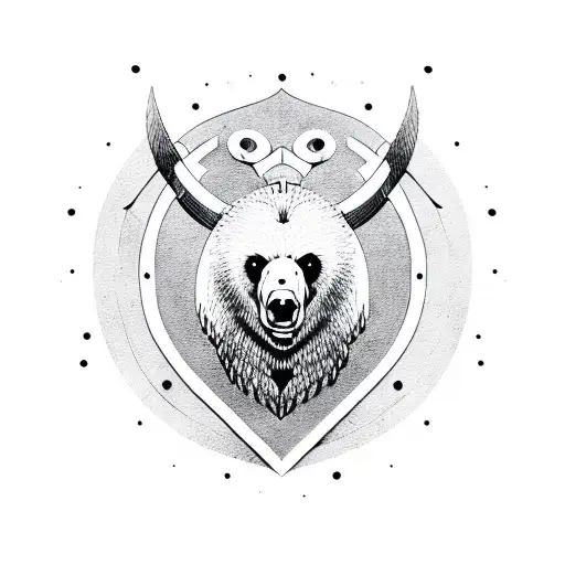 Viking Shield Bear crest tattoo design idea