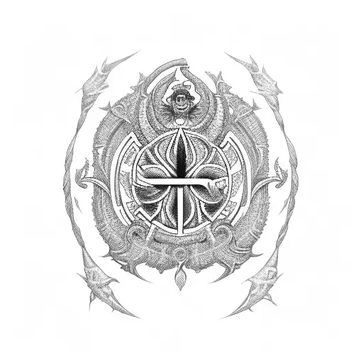 trident Ukraine vyshyvanka tattoo design idea