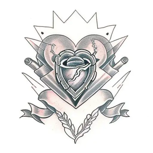 dagger through a heart tattoo design idea